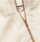 Brunello Cucinelli - Cable-Knit Cashmere Zip-Up Cardigan - Men - Cream