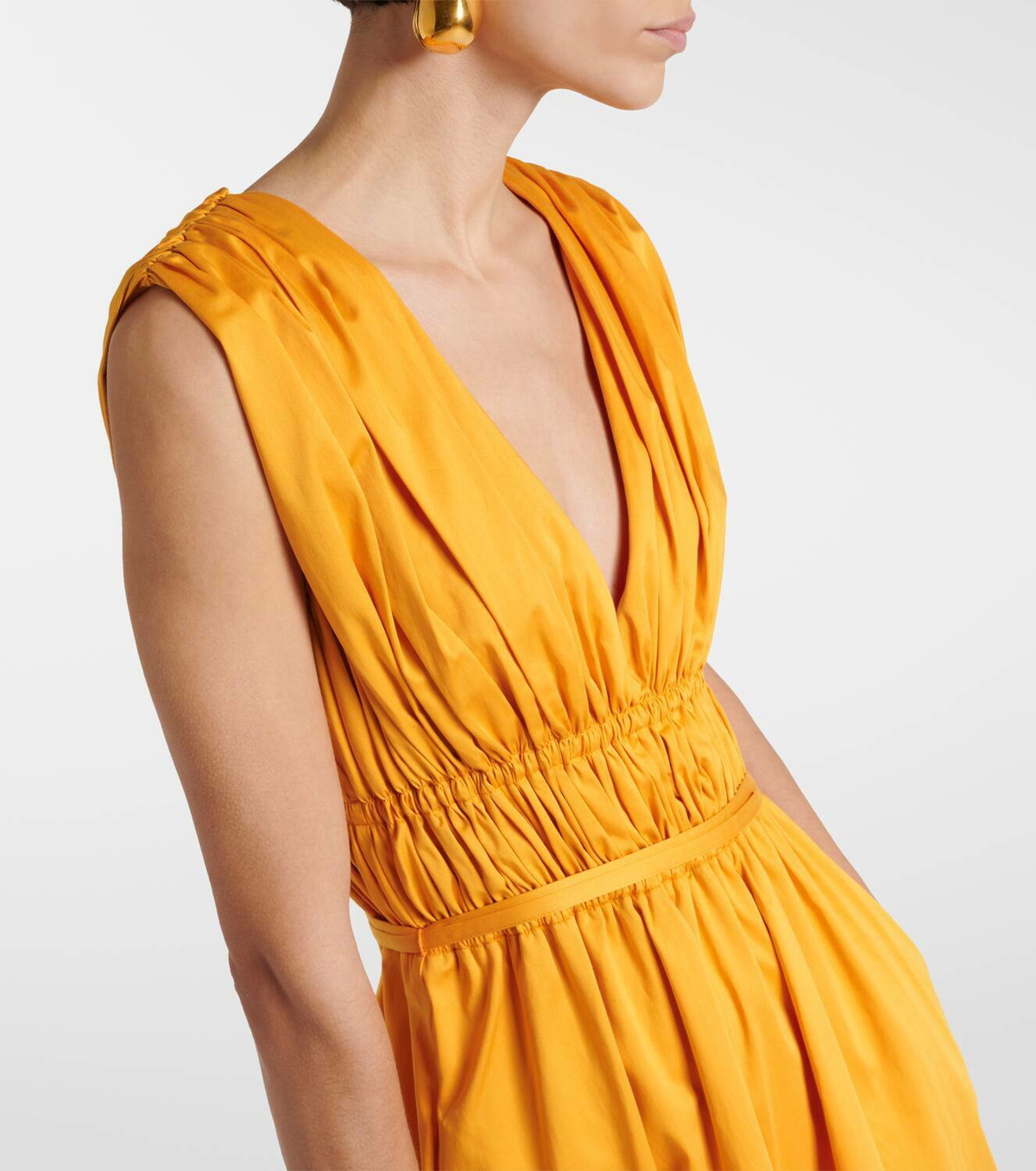 Altuzarra Fiona ruched cotton-blend midi dress Altuzarra