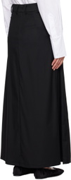 REMAIN Birger Christensen Black Pleated Suiting Maxi Skirt