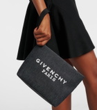 Givenchy Logo cotton denim pouch