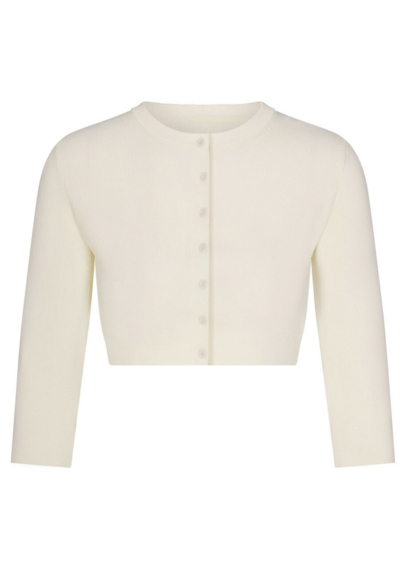 Photo: Skims Cropped Knit Cardigan Natural
