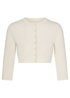 Skims Cropped Knit Cardigan Natural