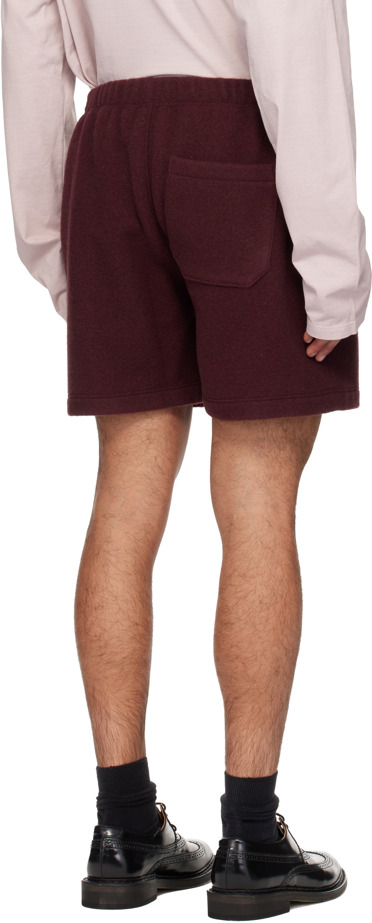 Rier SSENSE Exclusive Burgundy Fleece Shorts