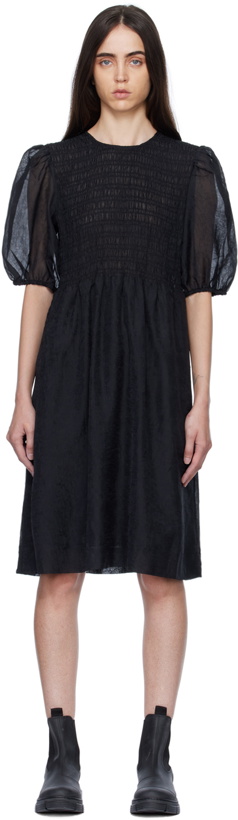 Photo: GANNI Black Crinkled Midi Dress