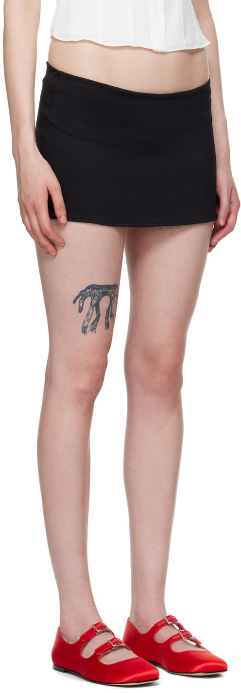 GUIZIO Black Micro Miniskirt