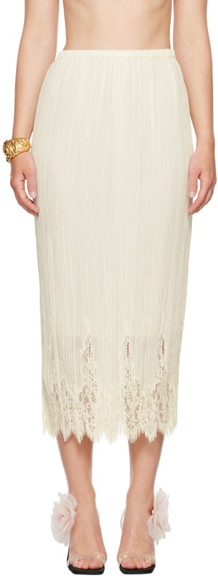 Photo: ZIMMERMANN Off-White Pleated Midi Skirt