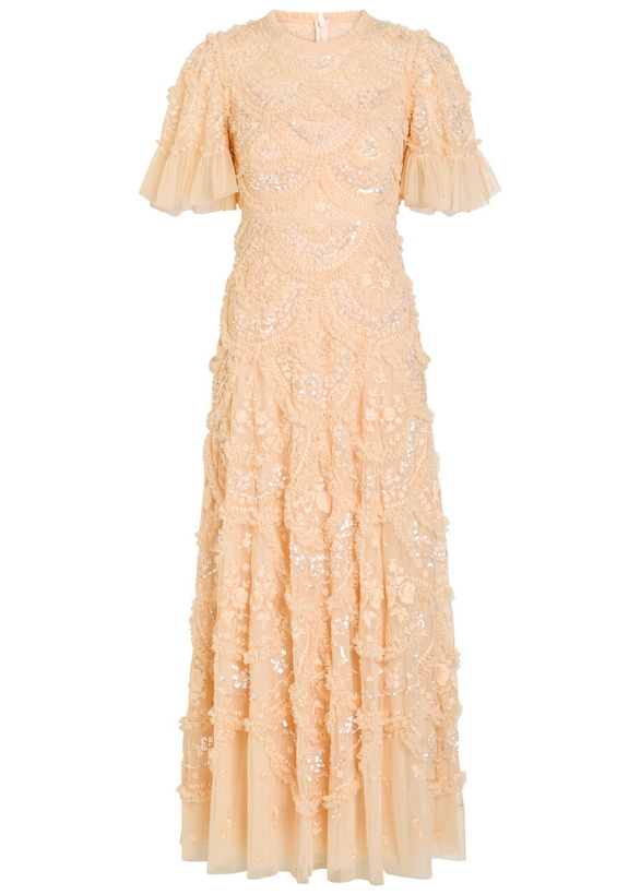 Photo: Needle & Thread Carmen Ruffled Tulle Gown Pink