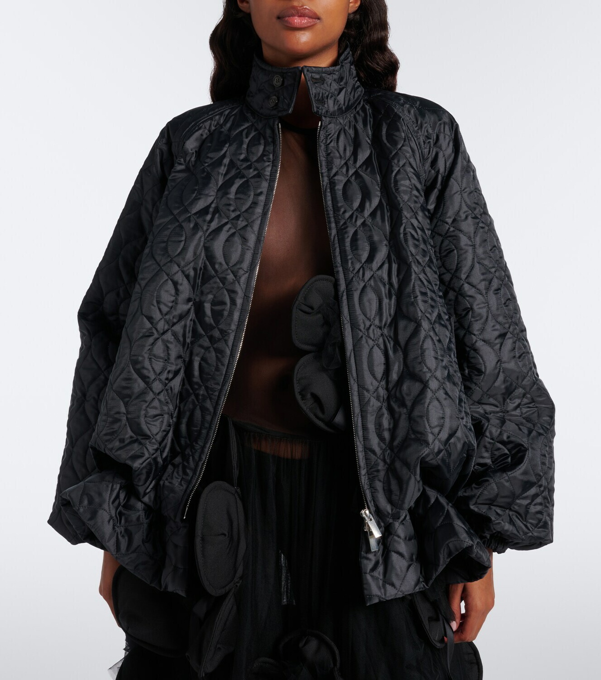 Noir Kei Ninomiya Gathered quilted jacket