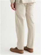 Canali - Slim-Fit Cotton-Blend Twill Suit Trousers - Neutrals