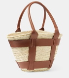 DeMellier Santorini leather-trimmed raffia tote bag