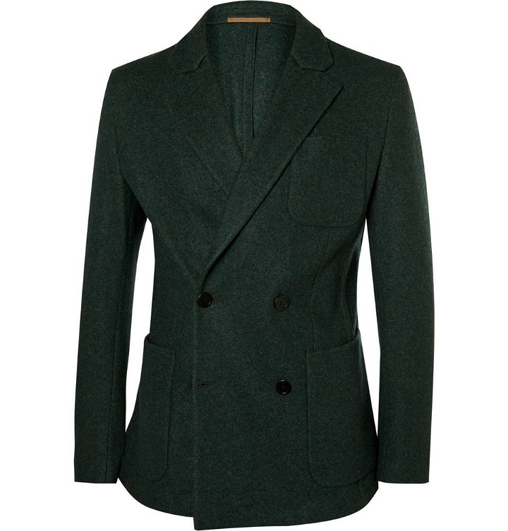 Photo: Berluti - Green Double-Breasted Felted-Cashmere Blazer - Men - Green