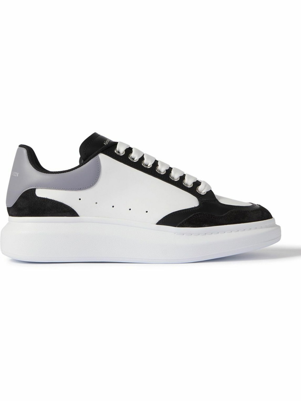 Photo: Alexander McQueen - Exaggerated-Sole Suede-Trimmed Leather Sneakers - Black