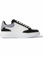Alexander McQueen - Exaggerated-Sole Suede-Trimmed Leather Sneakers - Black