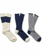 Mr P. - Three-Pack Stretch Cotton-Blend Socks