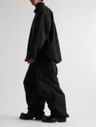 Balenciaga - Logo-Embroidered Padded Denim Overshirt - Black