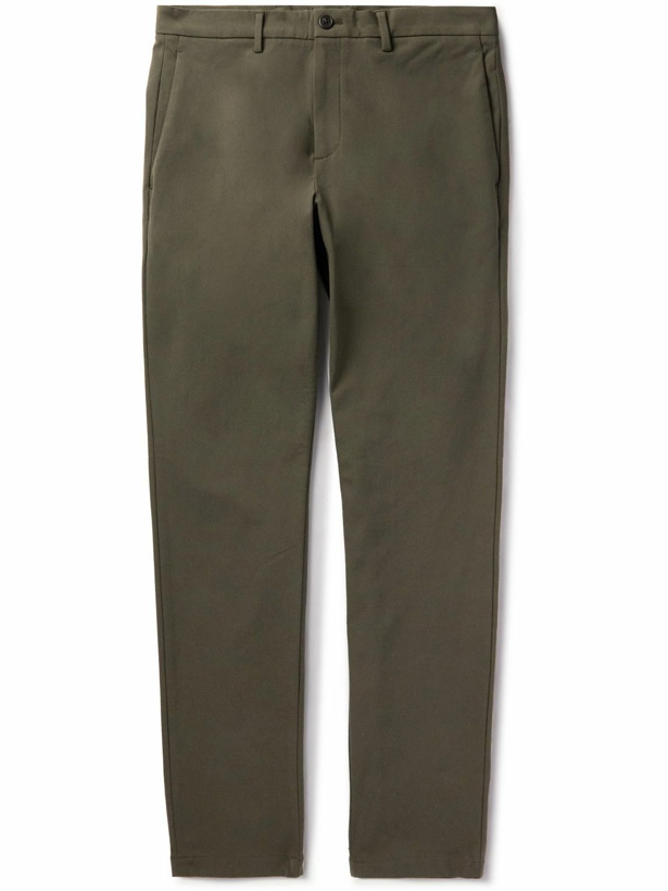Photo: Theory - Zaine Slim-Fit Stretch Cotton-Blend Twill Trousers - Green
