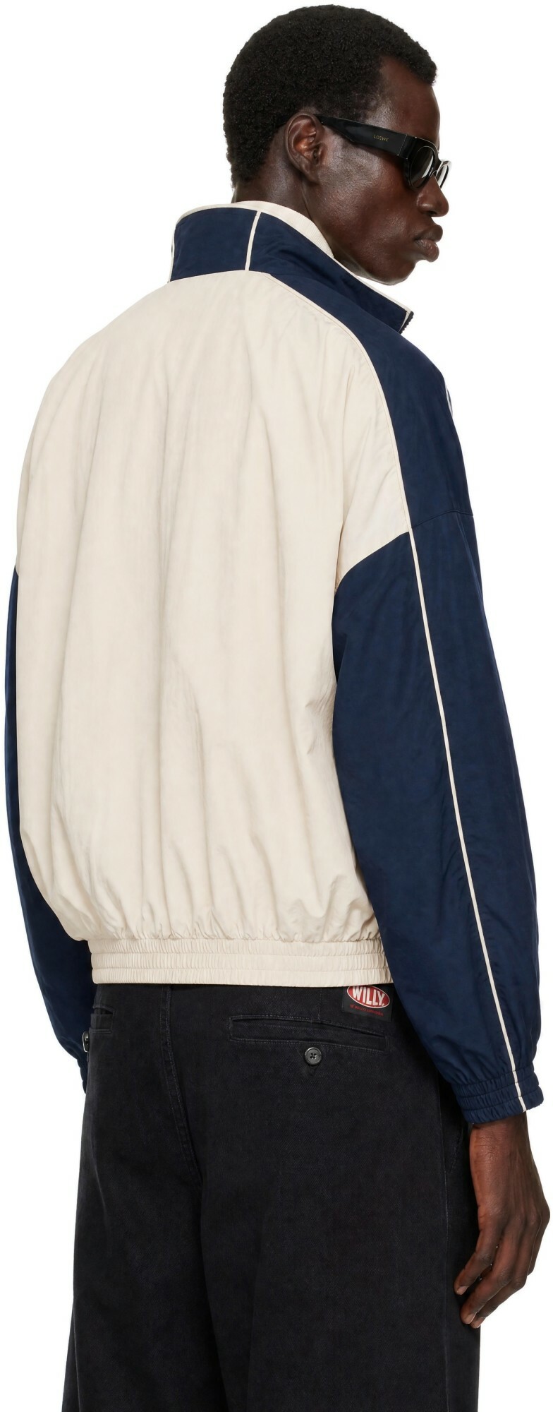 WILLY CHAVARRIA Off-White & Navy 'Bad Boy' Track Jacket