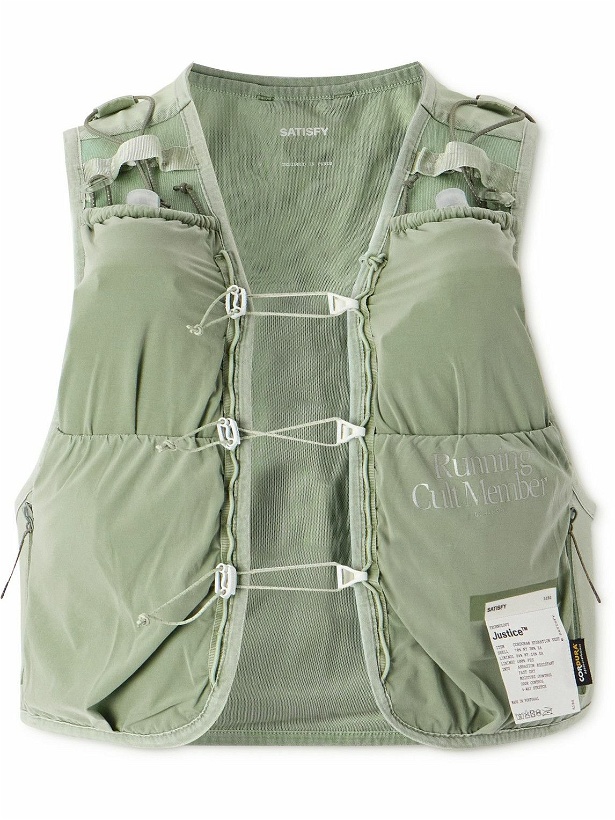 Photo: Satisfy - Logo-Print Appliqued Justice™ Cordura® Hydration Vest, 5L - Green
