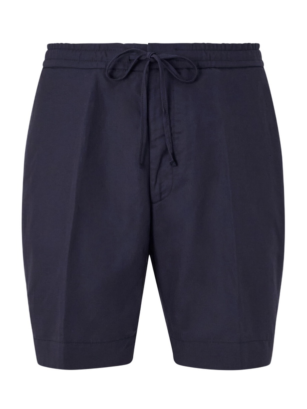 Photo: Officine Générale - Phil Straight-Leg Lyocell, Linen and Cotton-Blend Shorts - Blue
