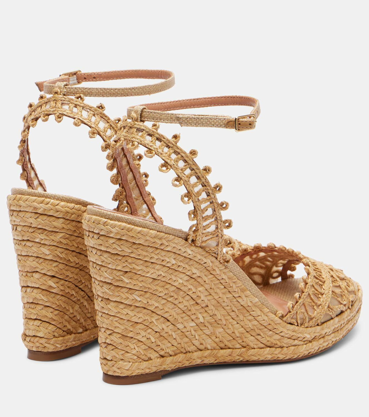 Aquazzura Kahlo 105 raffia espadrille wedges