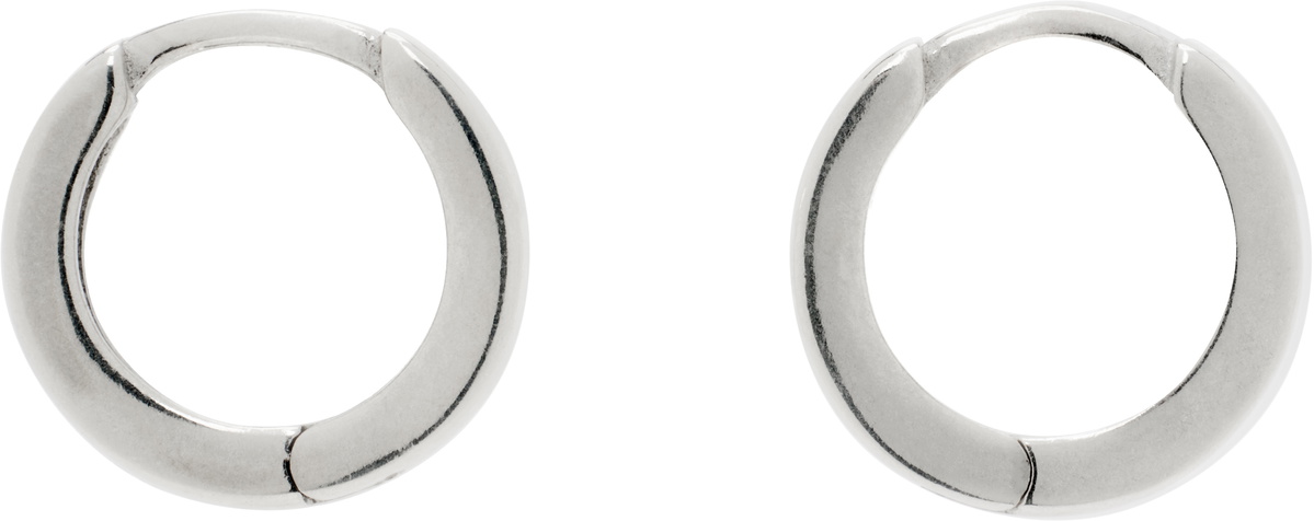 Laura Lombardi Silver Clutch Hoop Earrings