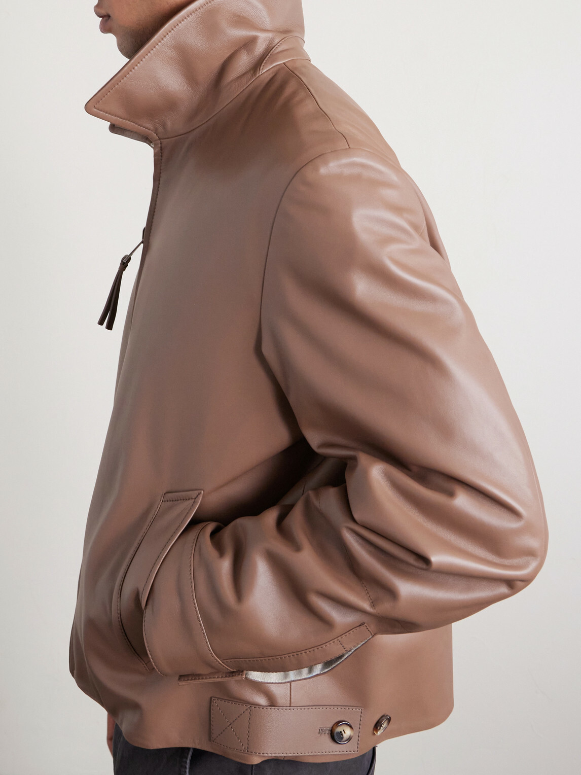 LOEWE - Reversible Leather Zip-Up Jacket - Brown