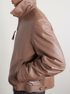 LOEWE - Reversible Leather Zip-Up Jacket - Brown