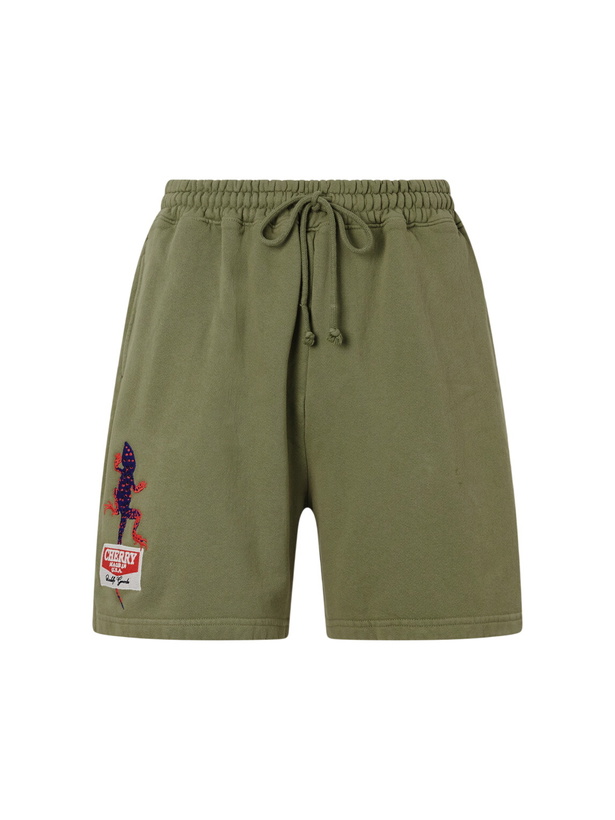 Photo: Cherry Los Angeles - Logo-Embroidered Cotton Shorts - Green