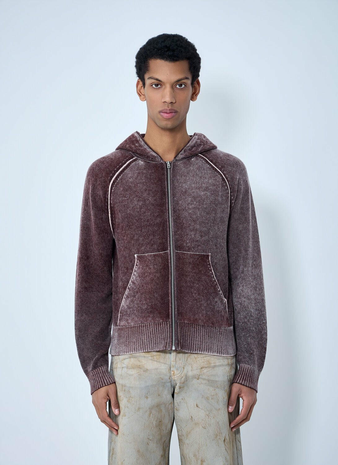 Acne Studios Zip-Up Hooded Sweatshirt Acne Studios