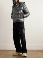 Moncler - Maljasset Slim-Fit Quilted Lacquered-Nylon Hooded Down Jacket - Gray