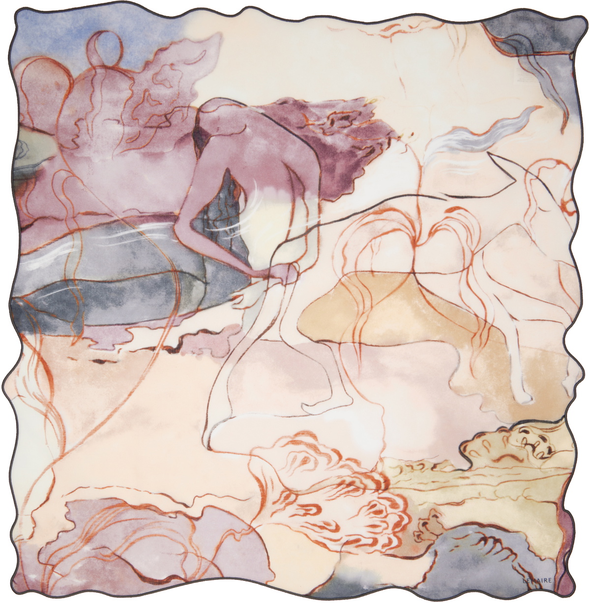 LEMAIRE Multicolor Aquarel Irregulie Scarf