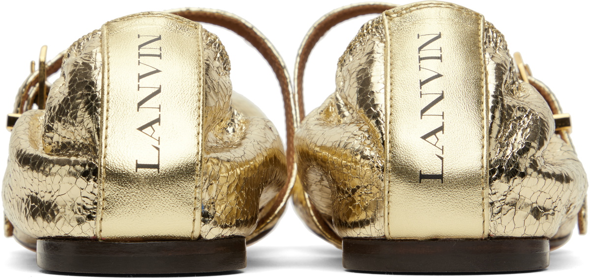 Lanvin Gold Mary Jane Ballerina Flats