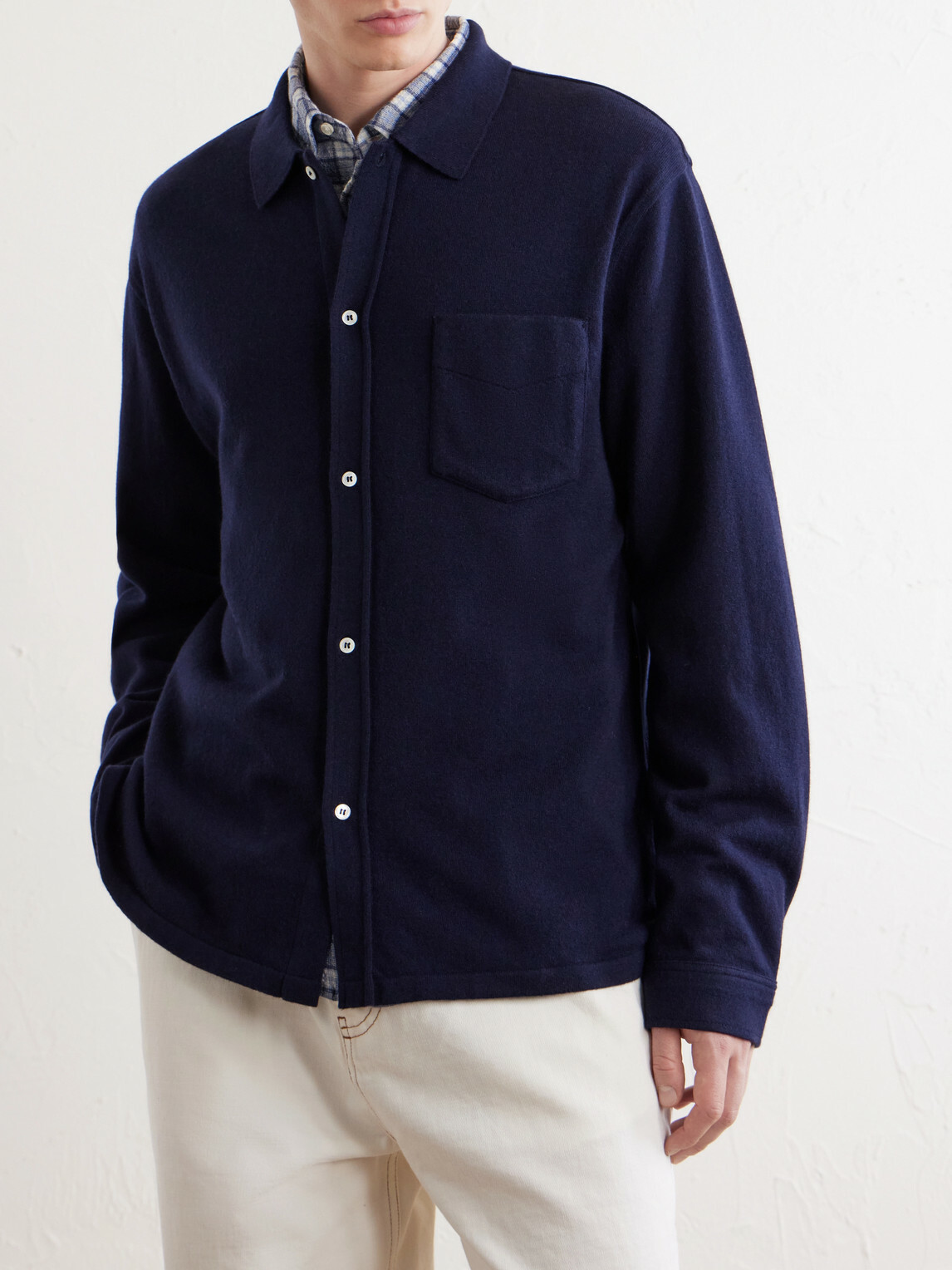 Officine Générale - Gareth Wool and Cashmere-Blend Cardigan - Blue