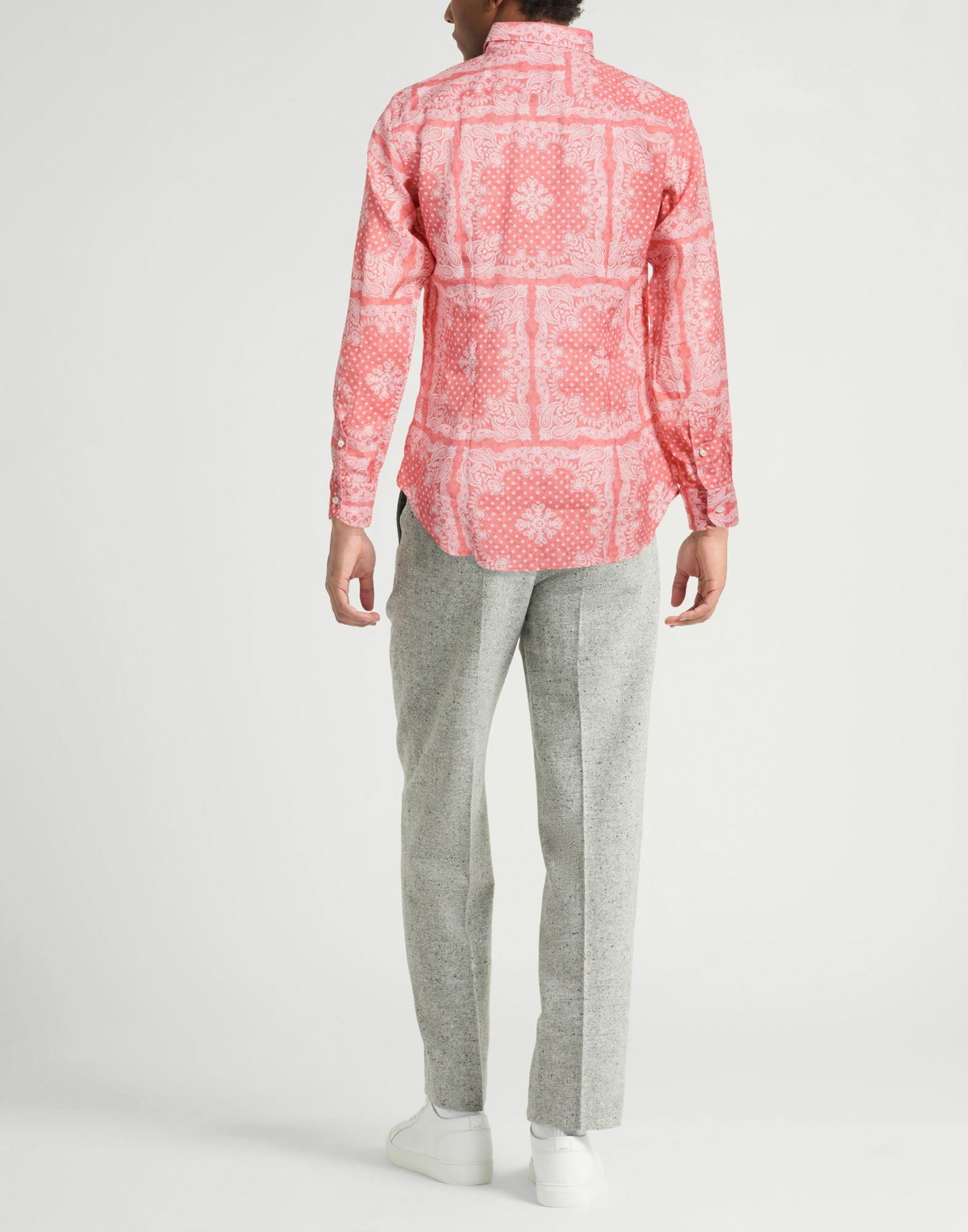 Fedeli Mens Shirt in Salmon pink