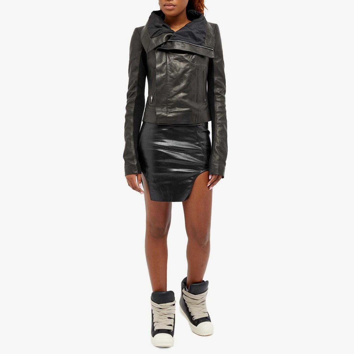 Rick Owens Women's Classic Leather Biker Jacket in Black