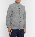 Brunello Cucinelli - Ribbed Mélange Virgin Wool-Blend Cardigan - Gray