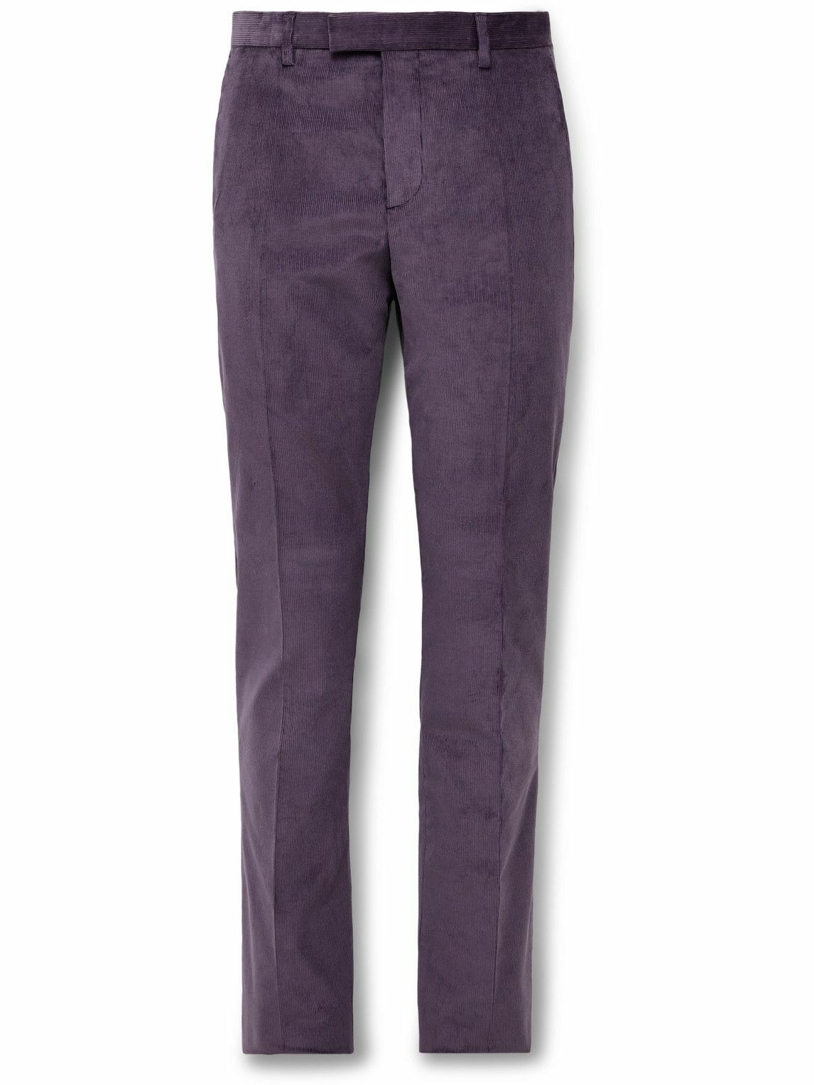 Paul Smith - Slim-Fit Stretch-Cotton Corduroy Suit Trousers - Purple