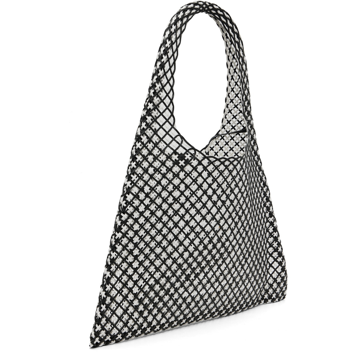 ALAÏA Black & White One Piece Leather Net Tote