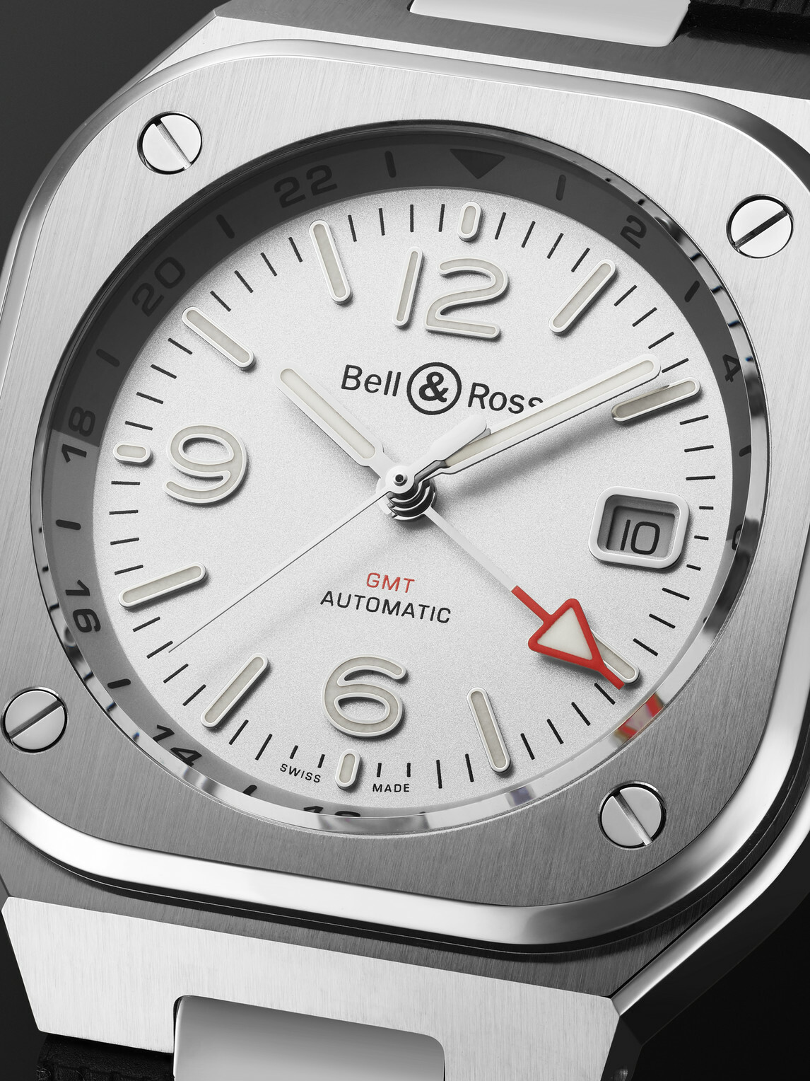 Bell & Ross - BR 05 Automatic GMT 41mm Stainless Steel and Rubber Watch, Ref. No. BR05G-SI-ST/SRB BU23NOV