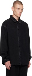 RTA Black Faded Denim Shirt