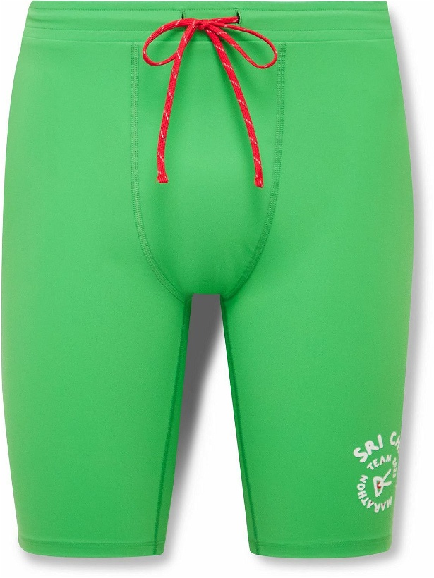 Photo: DISTRICT VISION - Sri Chinmoy Centre TomTom Speed Tight Stretch Tech-Shell Running Shorts - Green
