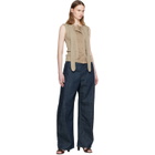 LEMAIRE Beige Asymmetrical Fitted Tank Top