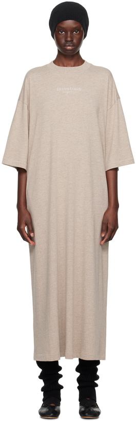 Photo: Fear of God ESSENTIALS Beige 3/4 Sleeve Midi Dress