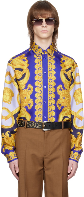 Photo: Versace Blue Barocco 660 Shirt