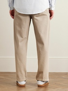 A.P.C. - Vincent Straight-Leg Cotton-Twill Drawstring Trousers - Neutrals