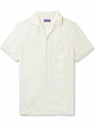 Ralph Lauren Purple label - Archer Camp-Collar Lyocell and Linen-Blend Shirt - Neutrals