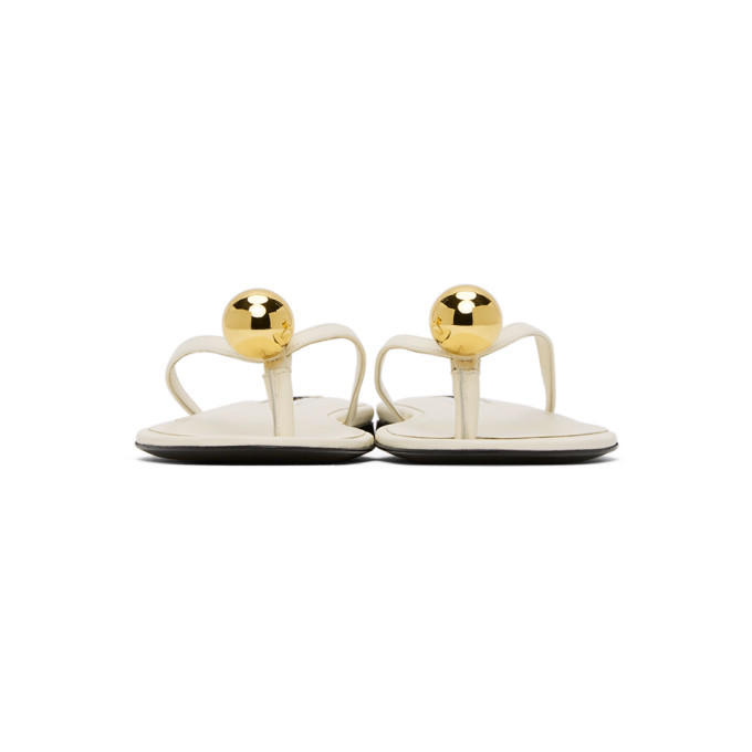 Jil Sander Off White Gold Ball Thong Sandals Jil Sander