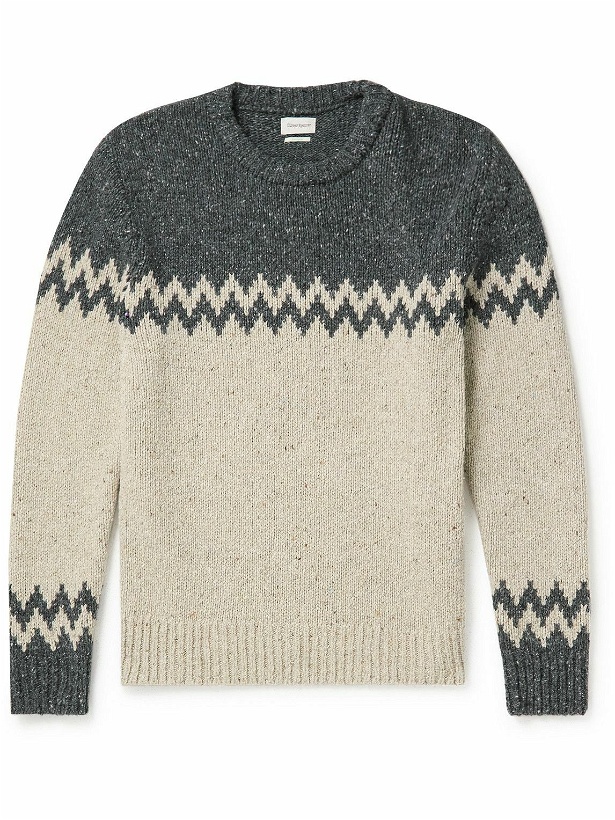 Photo: Oliver Spencer - Blenheim Intarsia-Knit Wool-Blend Sweater - Neutrals