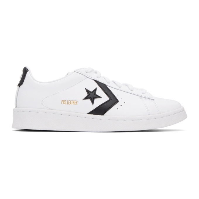 Photo: Converse White and Black Pro Leather OX Low Sneakers
