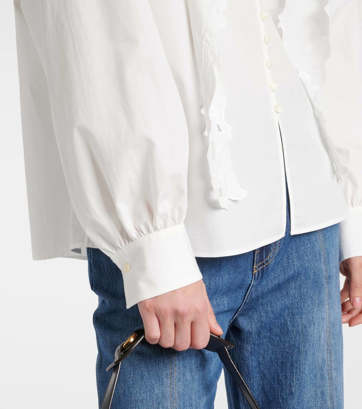 Chloé Broderie anglaise cotton poplin blouse